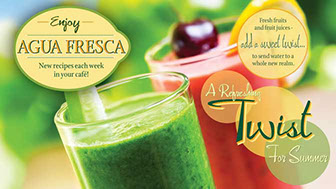Agua Fresca café HDTV graphics design