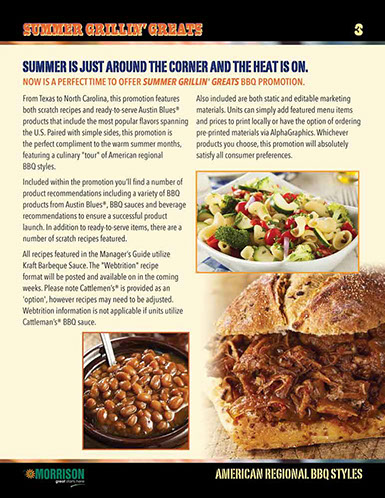 Summer Grillin’ Greats Café´ Manager’s Guide design – page 3