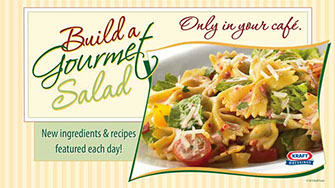 Build a Gourmet Salad café HDTV graphics design 