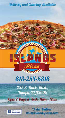 Davis Islands Pizza menu cover
