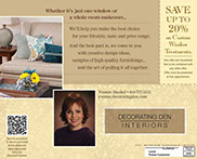 Decorating Den interior design postcard design - back