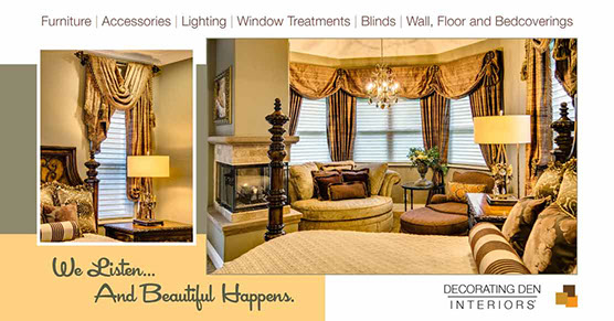 Decorating Den interior design postcard design - front