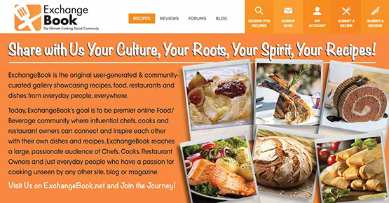 Exchange Book website postcard design - front