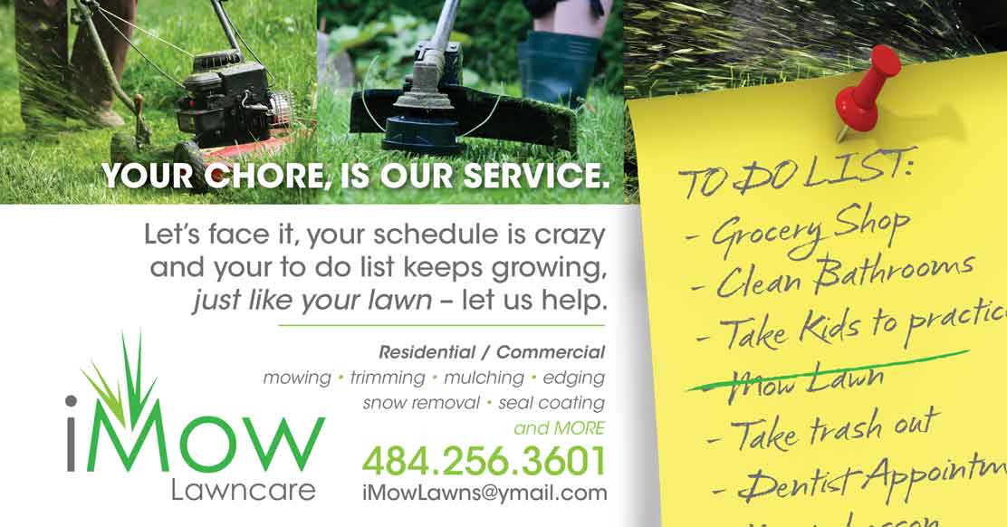iMow lawncare postcard design - front