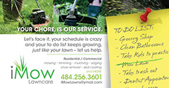 iMow lawncare postcard design - front