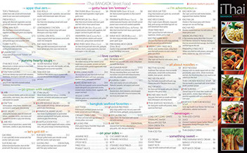 iThai Bangkok Street Food restaurant menu design inside
