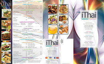 iThai Bangkok Street Food restaurant menu design - front