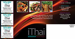 iThai Bangkok Street Food restaurant postcard design - back