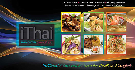 iThai Bangkok Street Food restaurant postcard design - front
