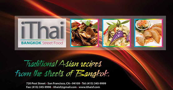 iThai Bangkok Street Food restaurant postcard design - front