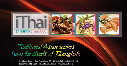 iThai Bangkok Street Food restaurant postcard design - front