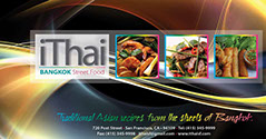 iThai Bangkok Street Food restaurant postcard design - front