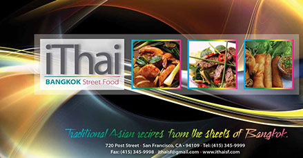 iThai Bangkok Street Food restaurant postcard design - front