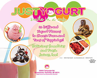 Just Yogurt postcard design - back