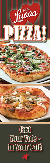 For the Luvva Pizza café banner graphics design