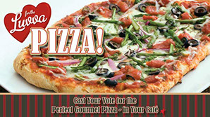 For the Luvva Pizza café HDTV graphics