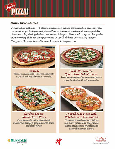 For the Luvva Pizza Café´ Manager’s Guide design – page 4