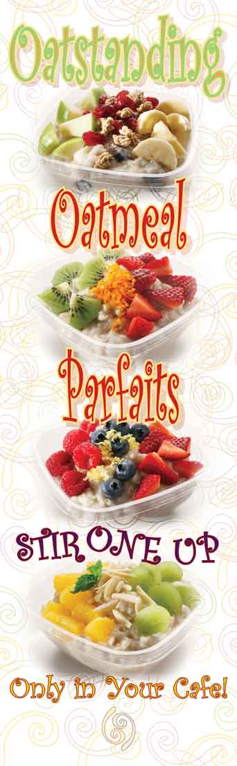 Oatmeal Parfaits café banner graphics design