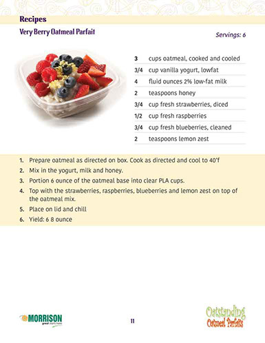 Oatmeal Parfaits Café´ Manager’s Guide design – page 11