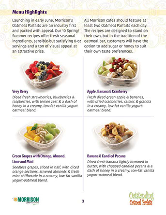 Oatmeal Parfaits Café´ Manager’s Guide – page 3