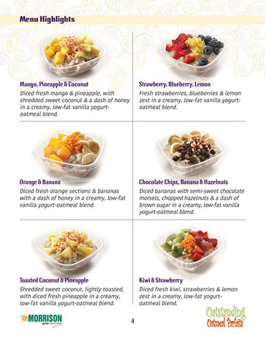 Oatmeal Parfaits Café´ Manager’s Guide design – page 4