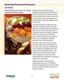 Oatmeal Parfaits Café´ Manager’s Guide – page 7