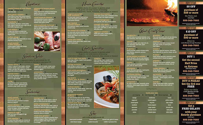 Sperenza Italian Ristorante menu design -inside