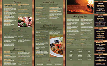 Sperenza Italian Ristorante menu design -inside