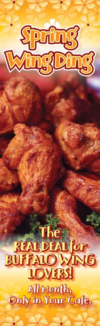 Spring Wing Ding café banner graphics