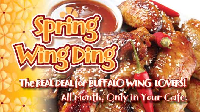 Spring Wing Ding café HDTV graphics design