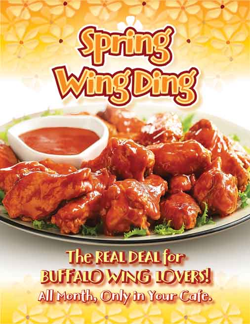 Spring Wing Ding café marketing flyer design