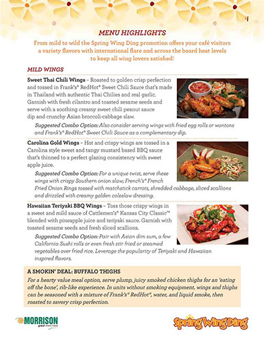Spring Wing Ding Café´ Manager’s Guide design – page 4